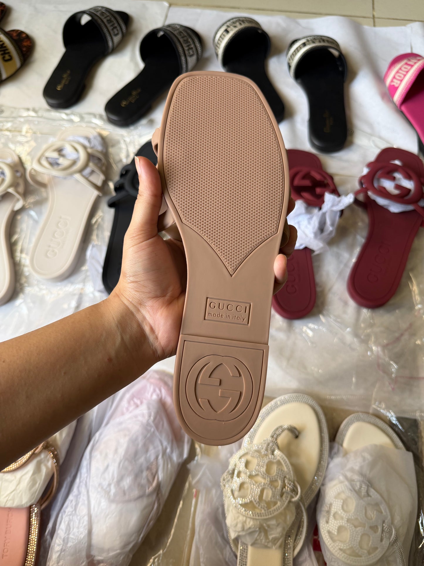 GG slide brown/nude famous brand