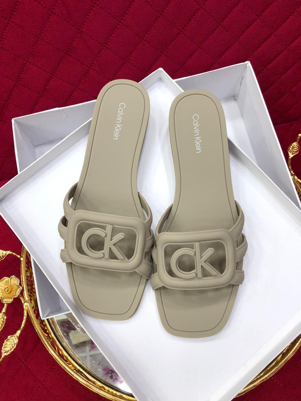 CK slide gray famous brand