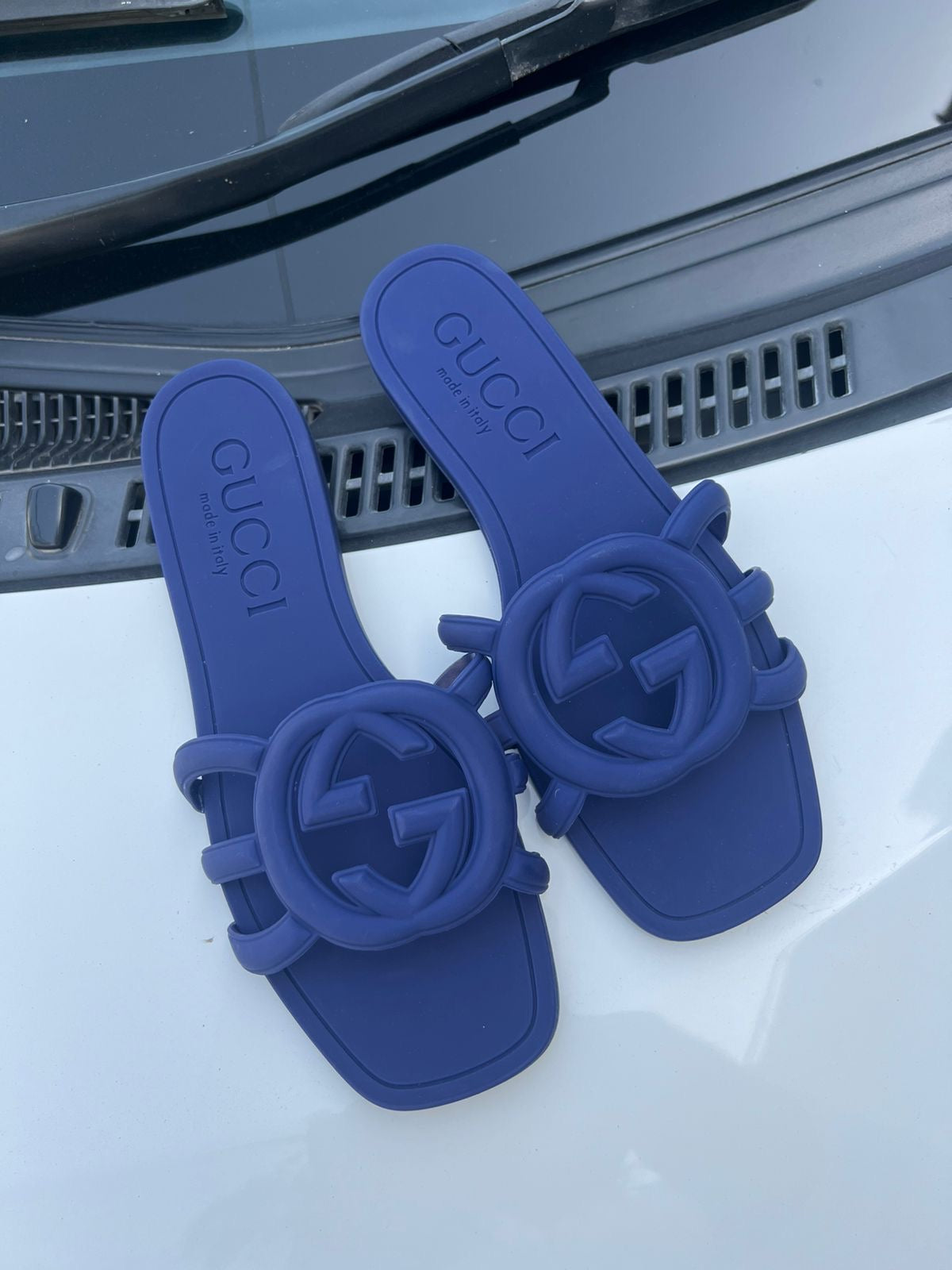 GG slide blue famous brand