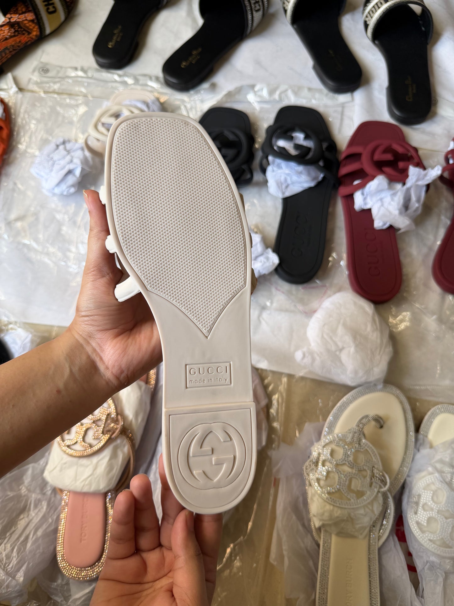 GG slide white/off-white famous brand