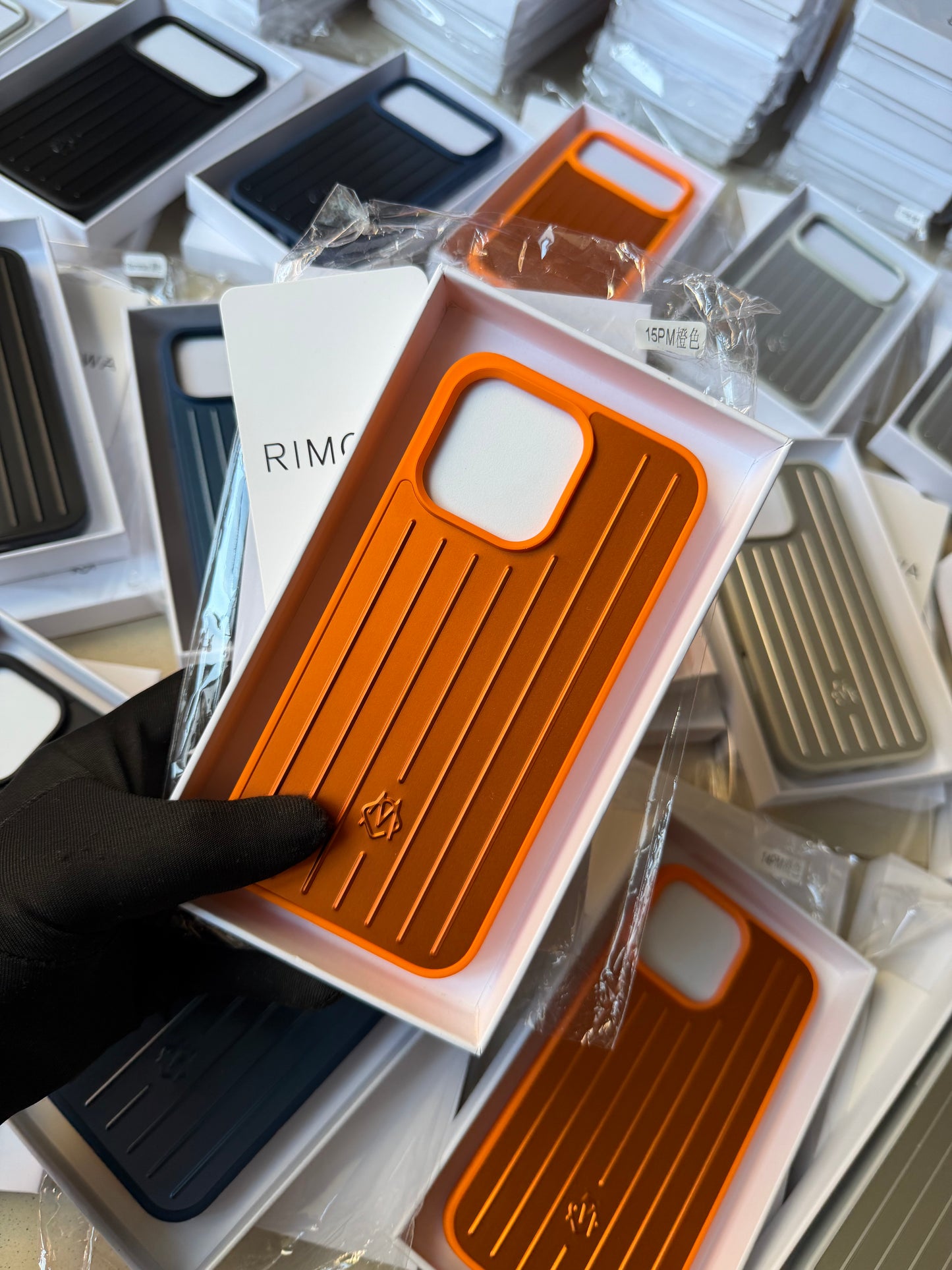 Rimowa iphone 17/16/15/14 back cover orange