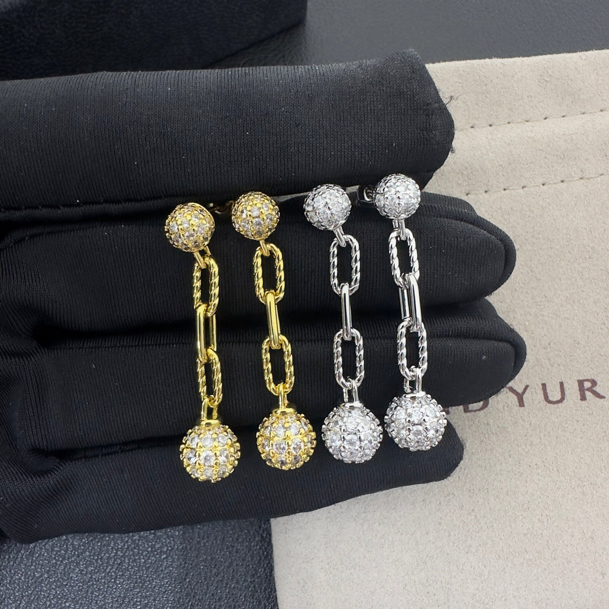 D a v i d Y u r m a n's Earrings ( silver & golden)