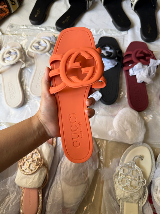 GG slide orange famous brand