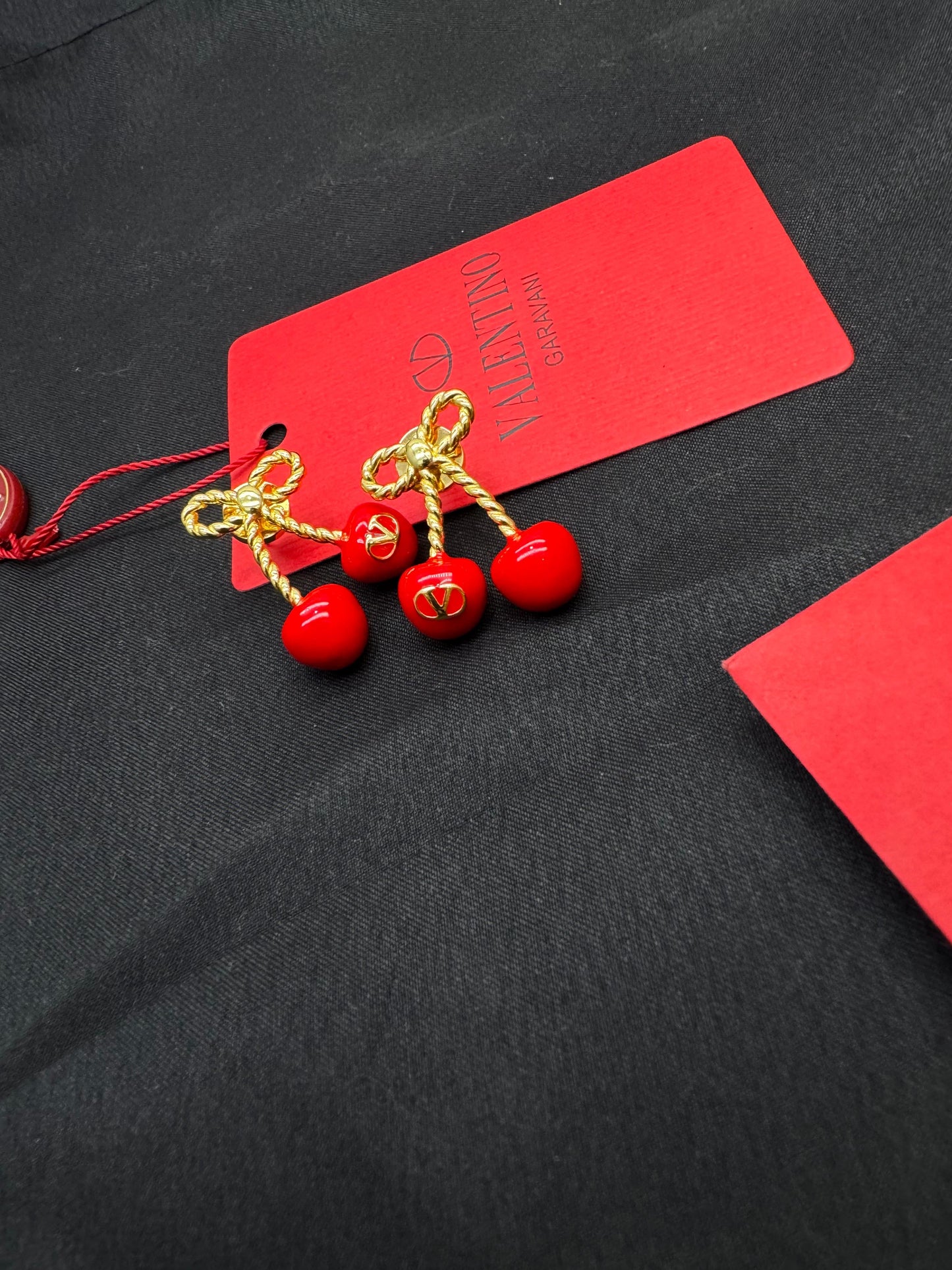 Cherryfic Metal And Enamel Earrings