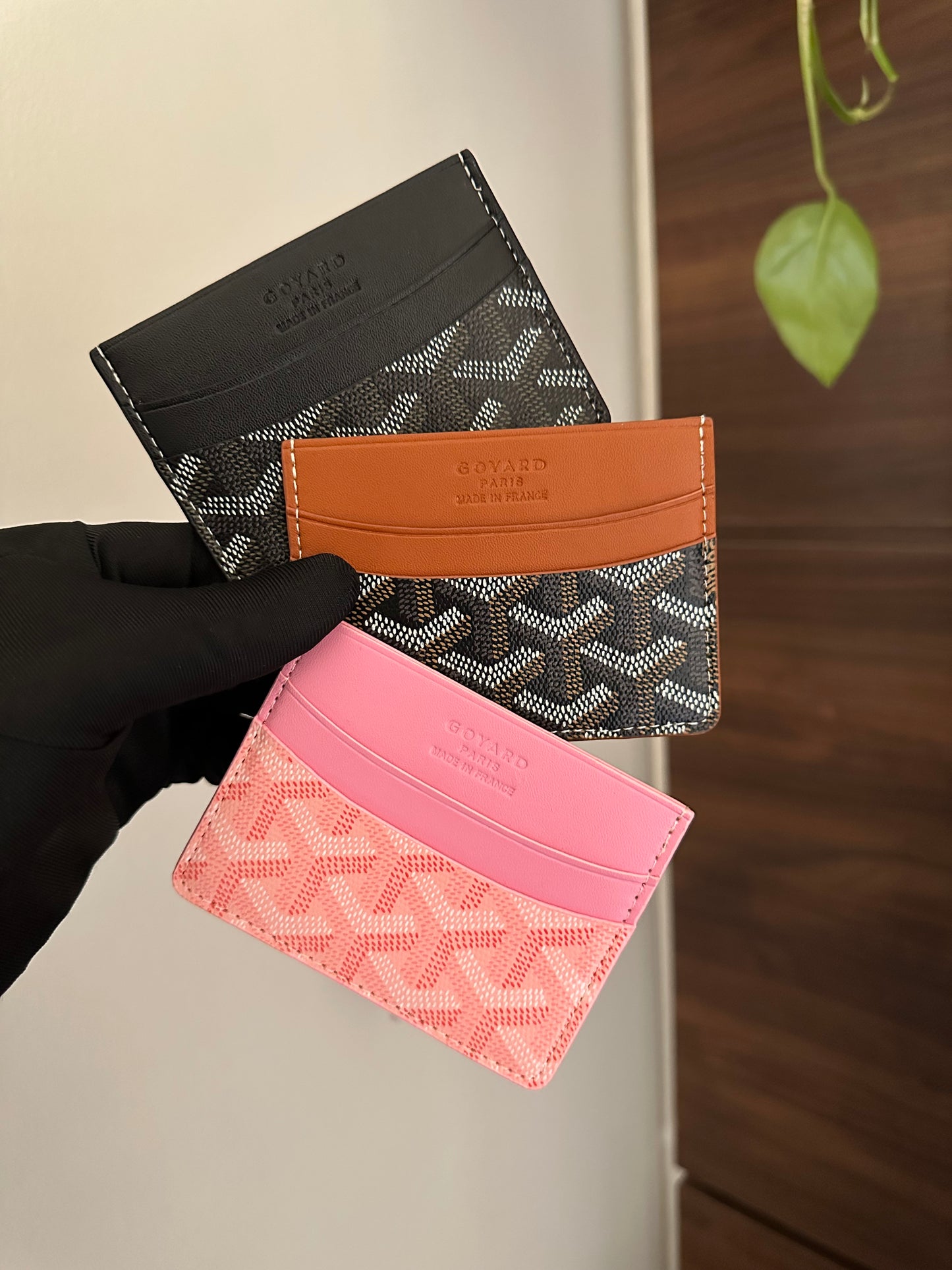 Pink Brown Black cardholder's famous brand