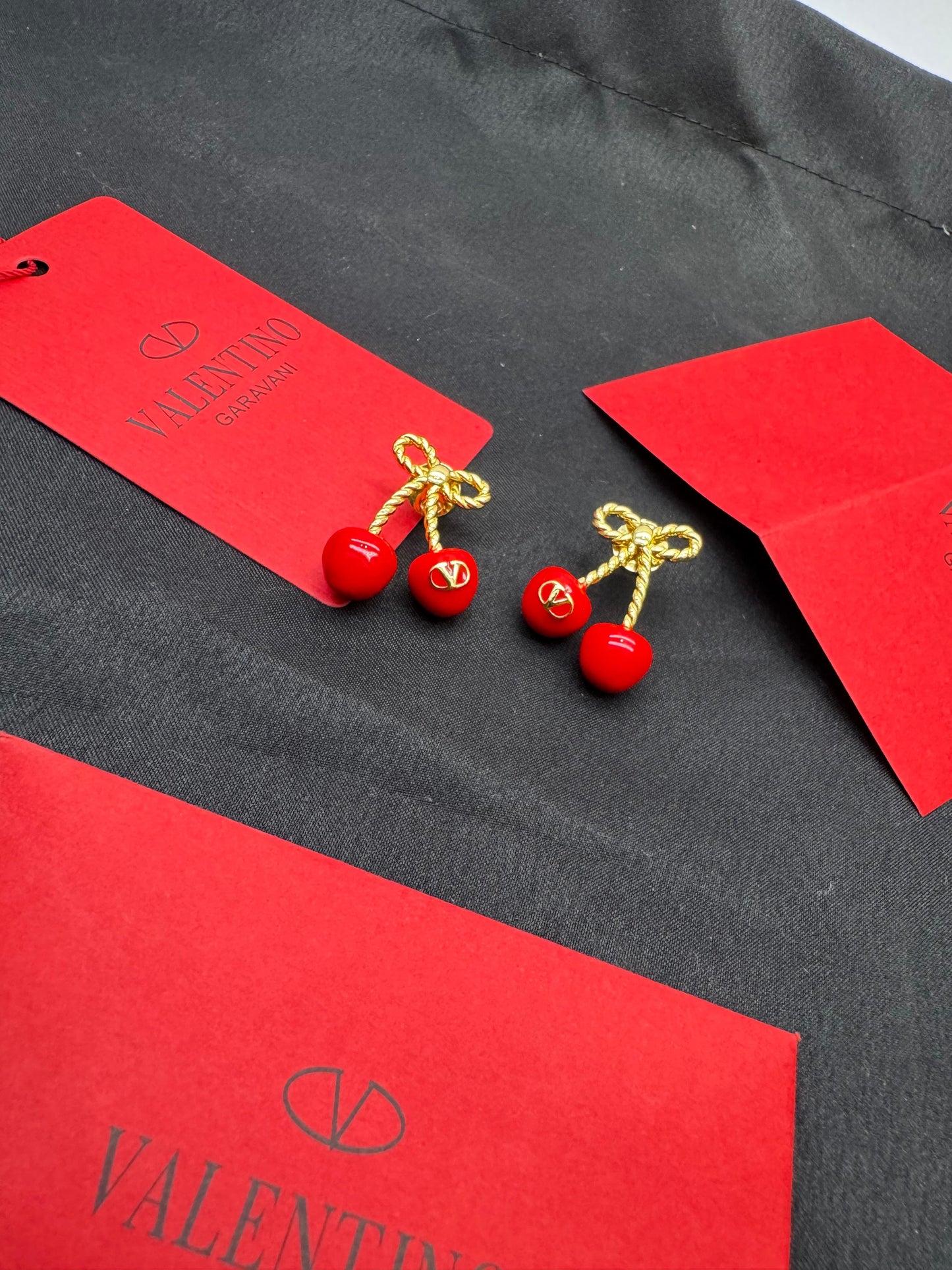 Cherryfic Metal And Enamel Earrings