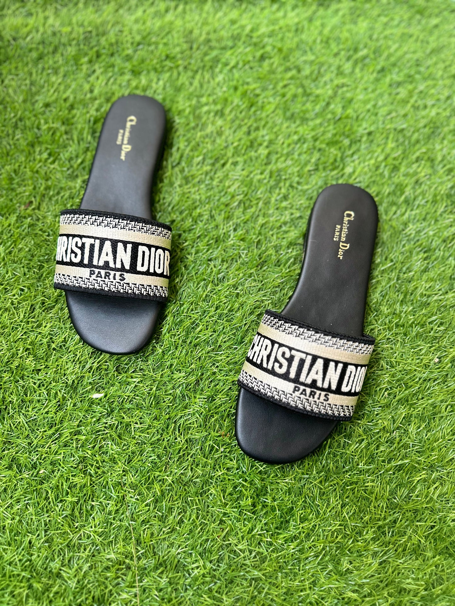 dior embroidery slide