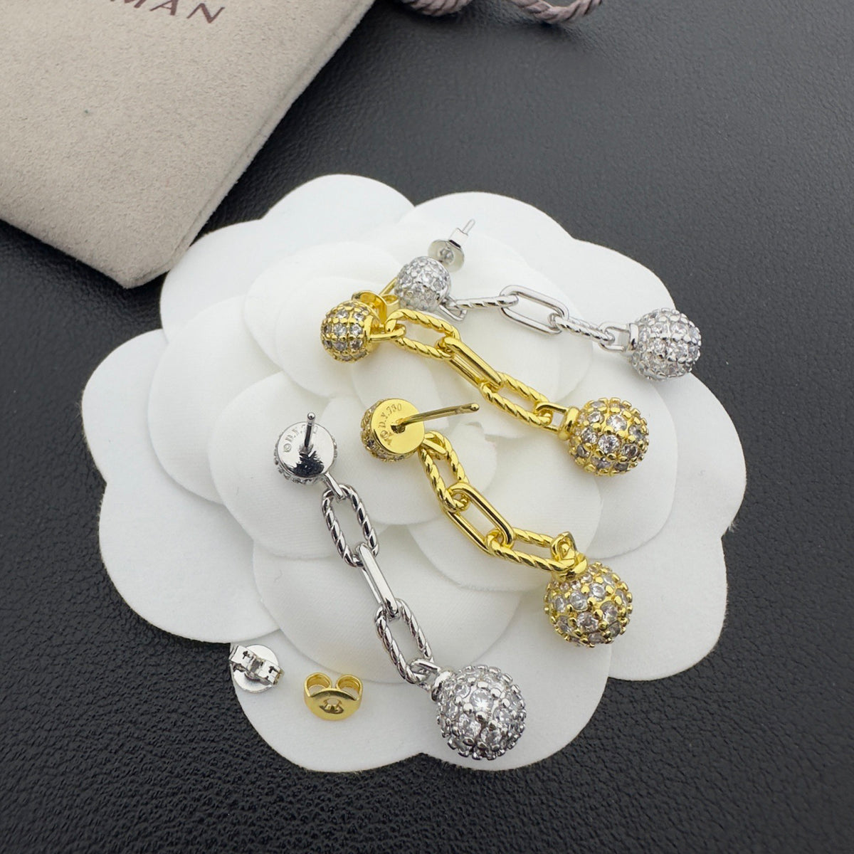 D a v i d Y u r m a n's Earrings ( silver & golden)