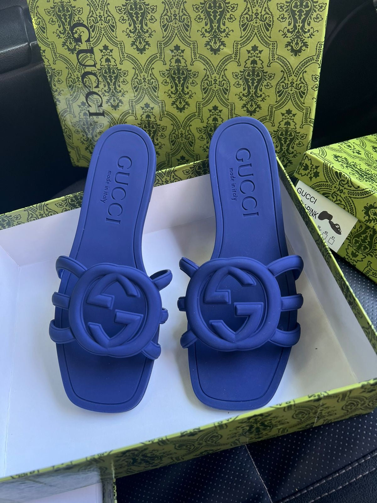 GG slide blue famous brand