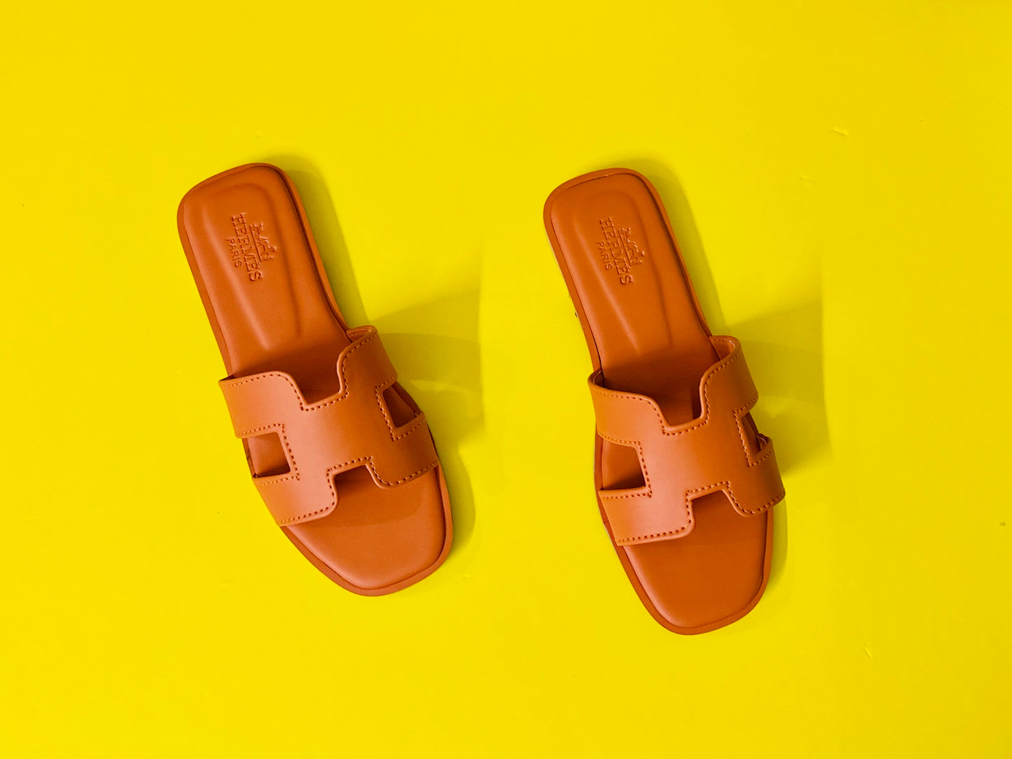 hermes slipper orange